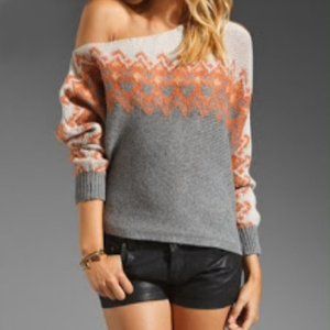 Free People Heart Isle Asymmetrical Off Shoulder Knit Sweater